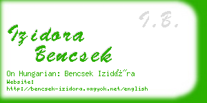 izidora bencsek business card